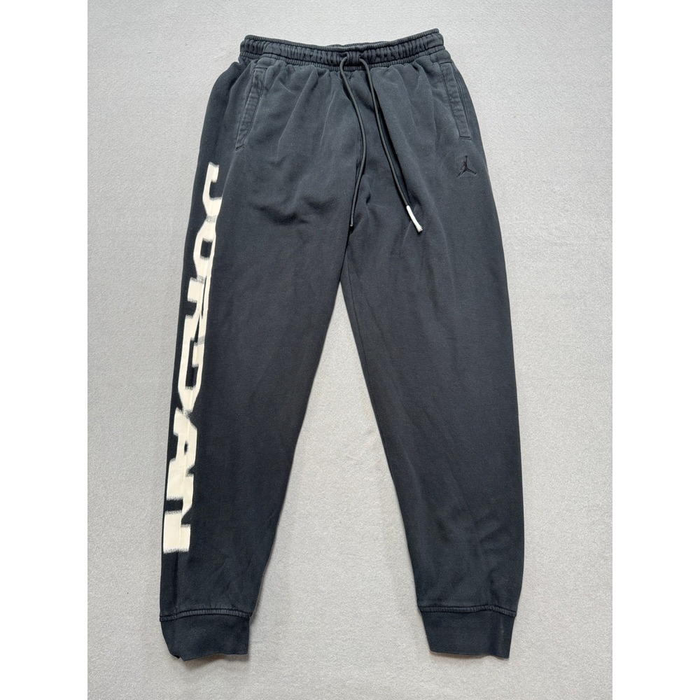 Nike Air Jordan Sweatpants Men's Medium Black Fleece Lined Sportswear Joggers